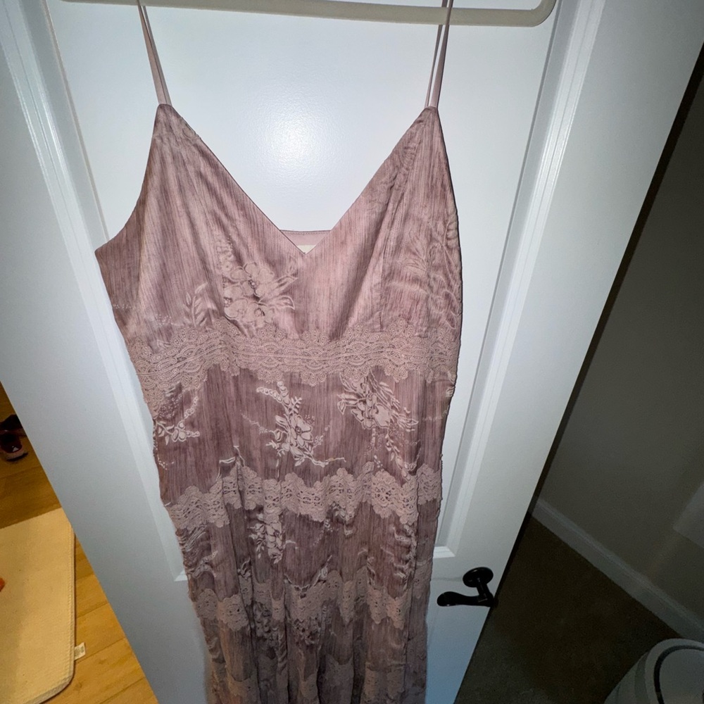 BHLDN Lilac Floral Lace Dress